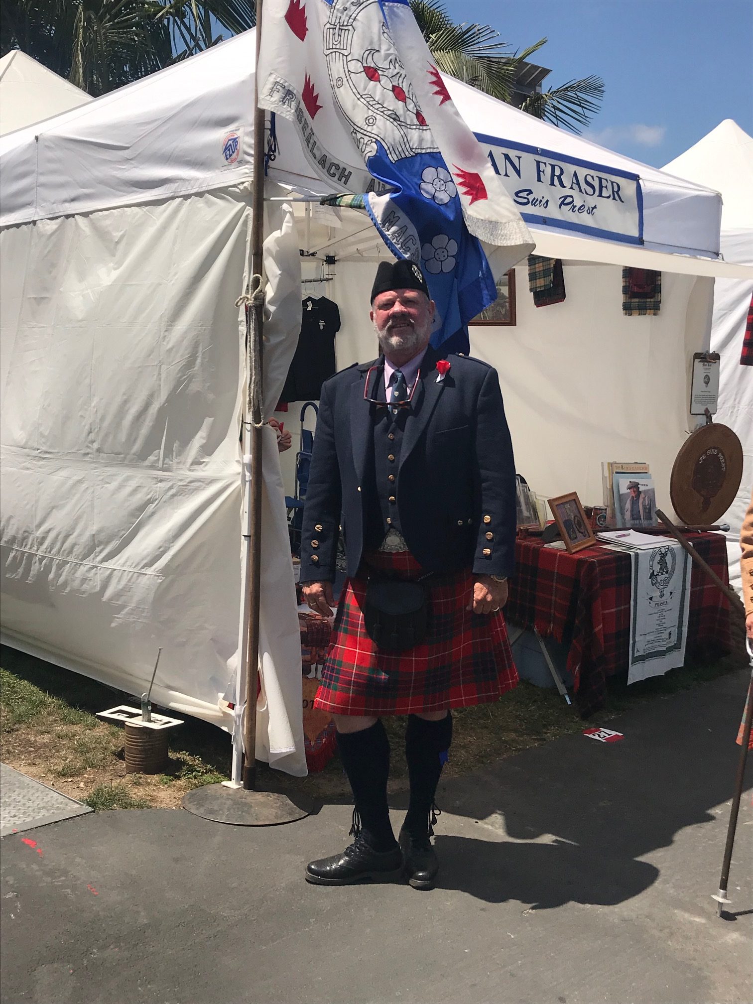 Clan Fraser tent at Costa Mesa Highland Games, California
