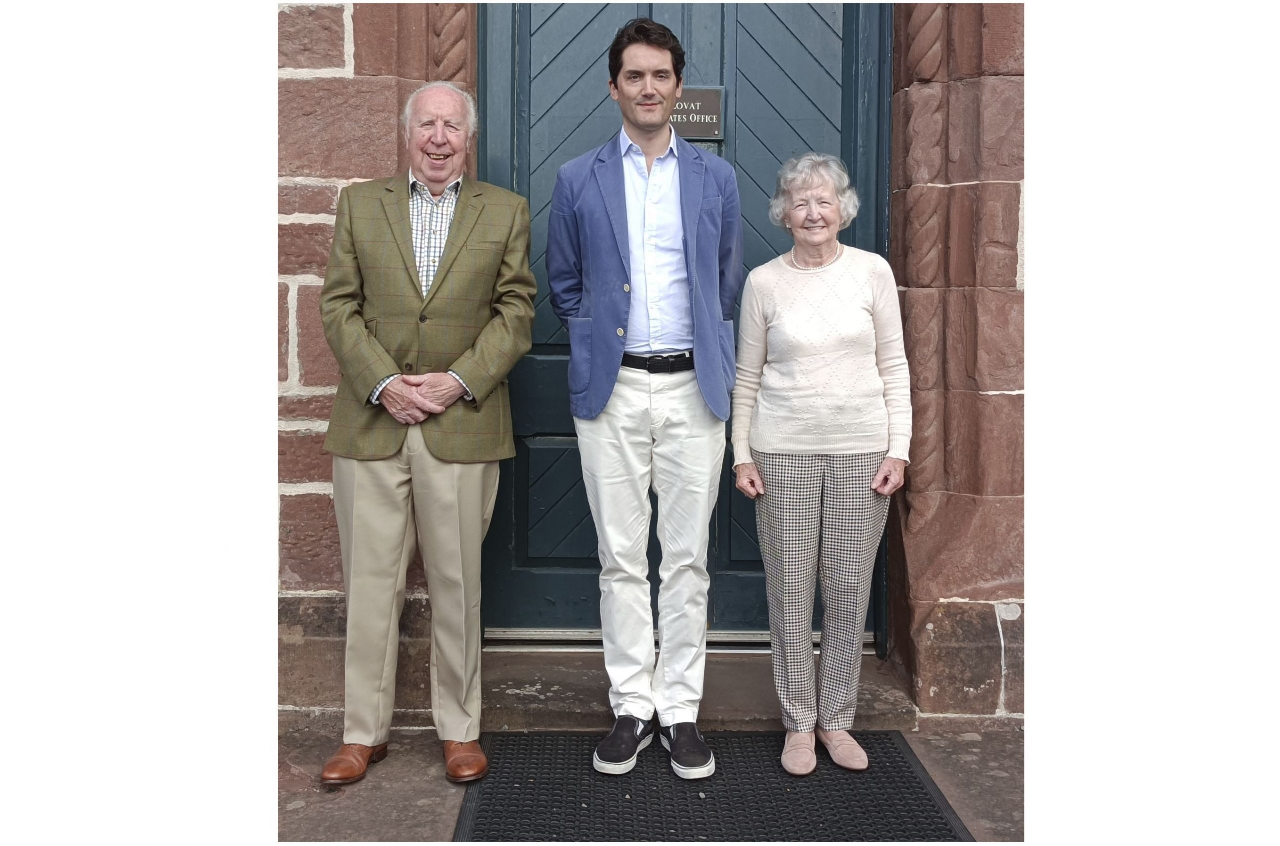 Donald Fraser-Clark, Secretary of the CFSSUK and his wife Ann visiting Simon, Lord Lovat in Beauly